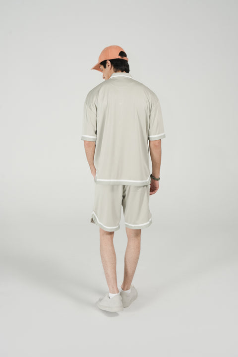 BAGGY FIT BUTTON DOWN MESH POLO