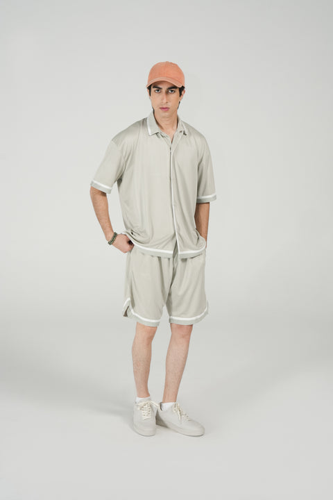 BAGGY FIT BUTTON DOWN MESH POLO