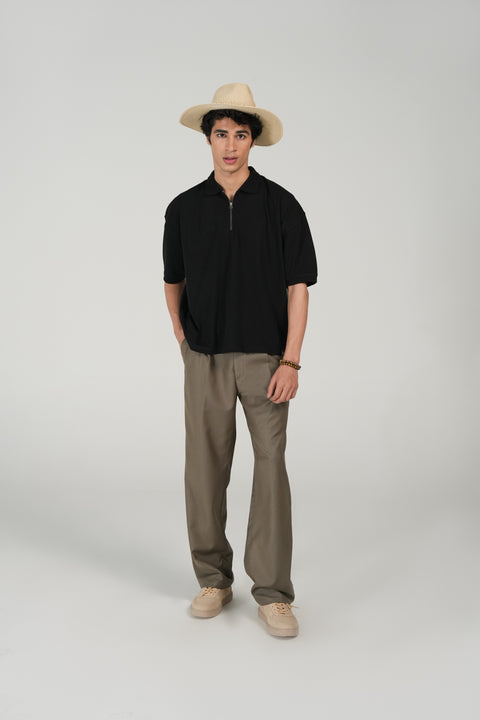 BOXY FIT ZIP PLACKET POLO