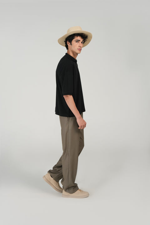 BOXY FIT ZIP PLACKET POLO