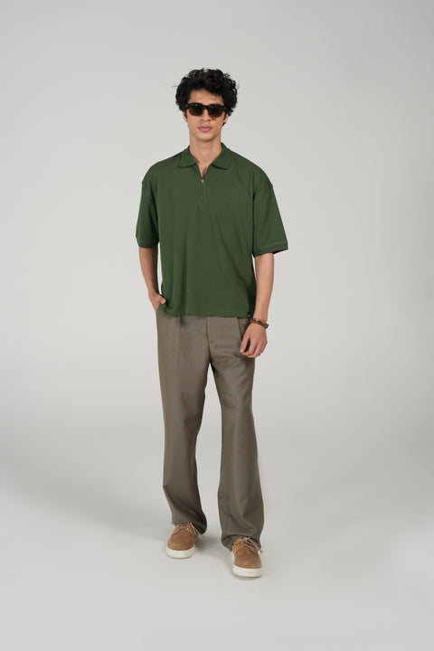 BOXY FIT ZIP PLACKET POLO