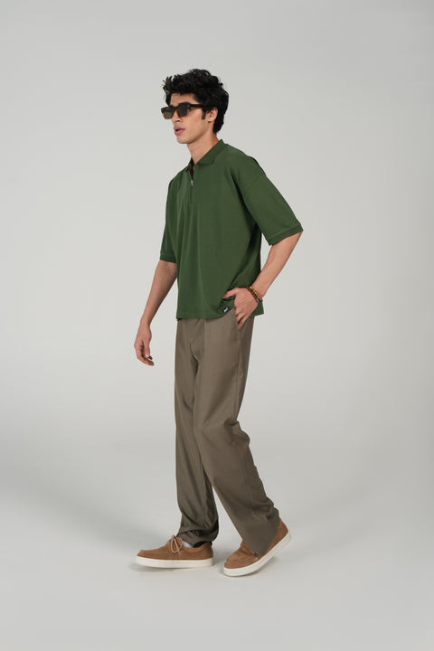 BOXY FIT ZIP PLACKET POLO