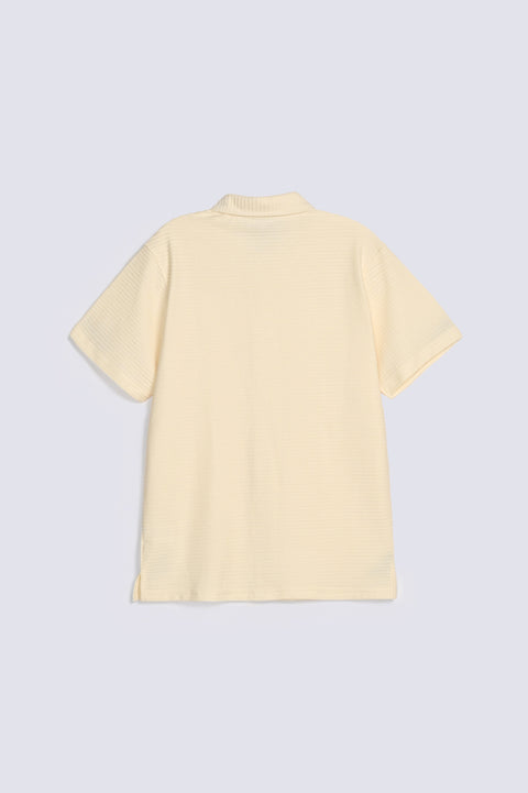 BUTTON DOWN TEXTURED POLO