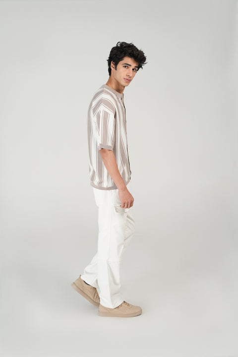 RELAXED FIT BUTTON DOWN KNITTED POLO