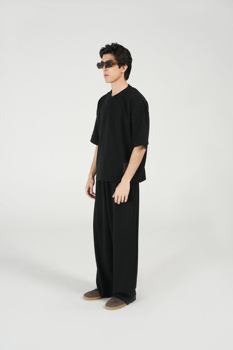 BOXY FIT TEXTURED HENLEY