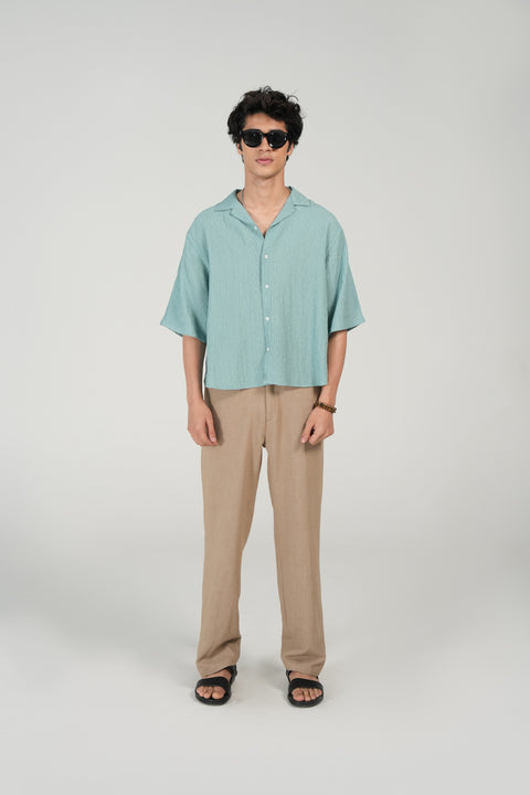 BOXY FIT RESORT COLLAR SHIRT