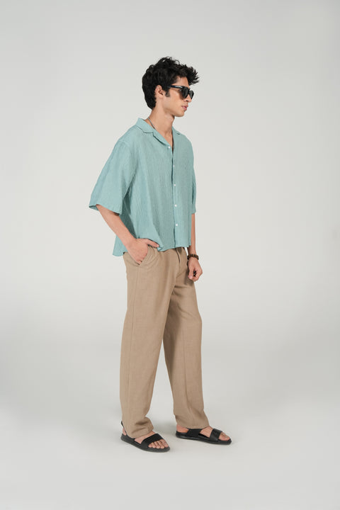 BOXY FIT RESORT COLLAR SHIRT