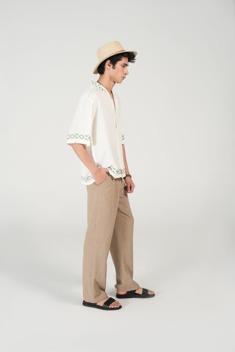 BAGGY FIT RESORT COLLAR PRINTED SHIRT