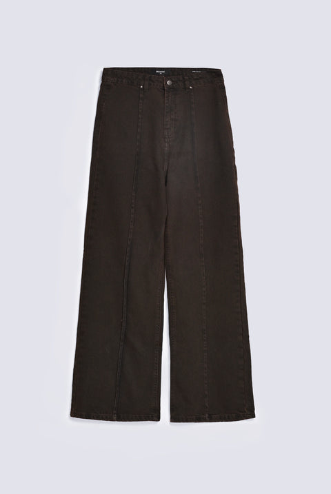 WIDE LEG DENIM WITH FRONT PLEAT