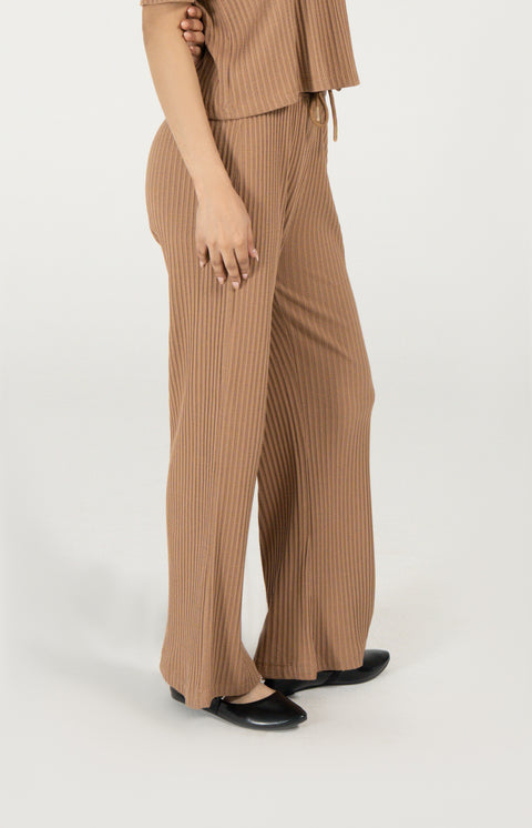 TEXTURED WIDE LEG TROUSER