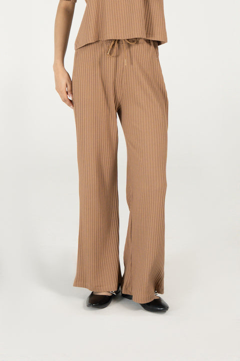 TEXTURED WIDE LEG TROUSER