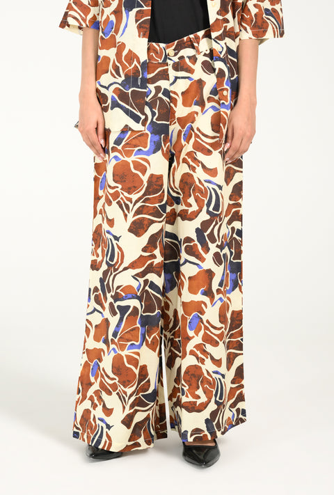 PRINTED MEGA WIDE TROUSERS