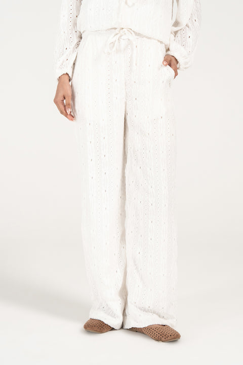 SCHIFFLI WIDE LEG TROUSERS