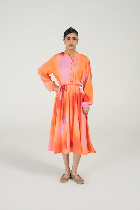BELTED LONG DRESS