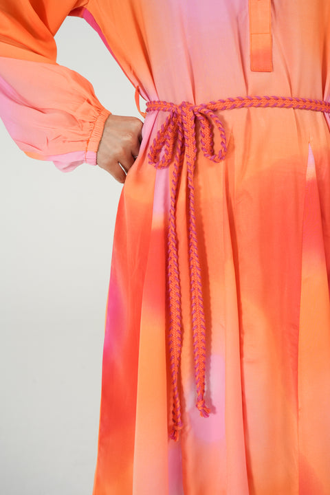 BELTED LONG DRESS