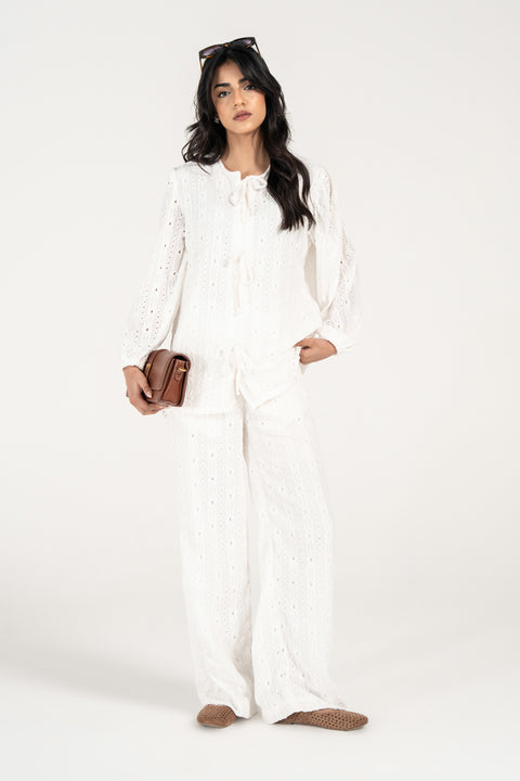 SCHIFFLI TOP WITH FRONT TIE