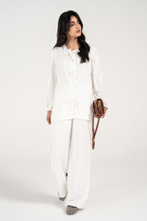 SCHIFFLI TOP WITH FRONT TIE