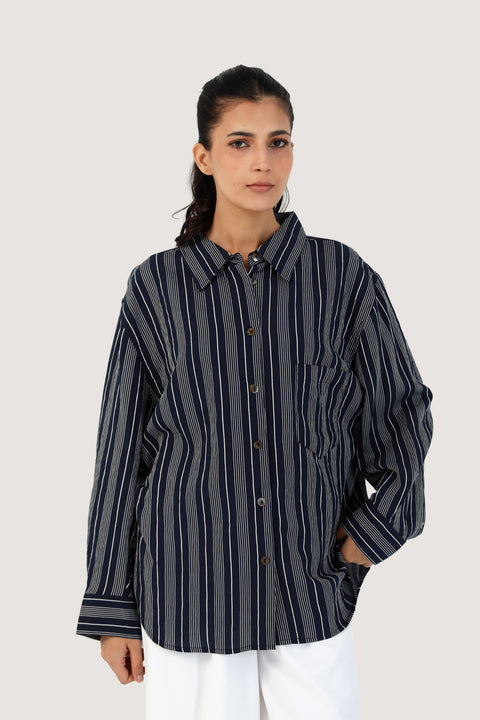 STRIPED TOP WITH SLEEVE DETAIL