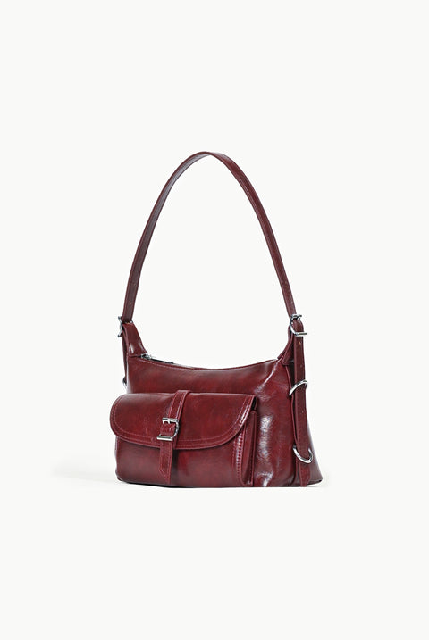 FRONT-BUCKLE SATCHEL BAG