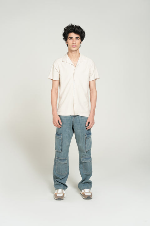 RESORT COLLAR BUTTON DOWN TEXTURED POLO