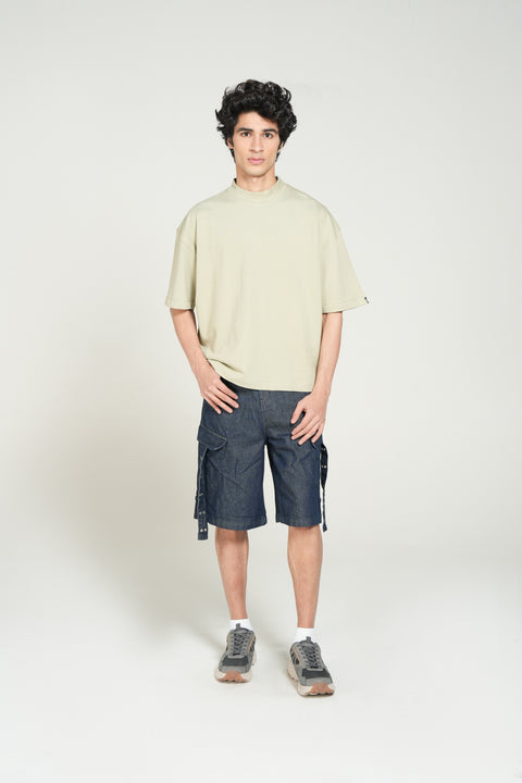 BOXY FIT MOCK NECK TEE
