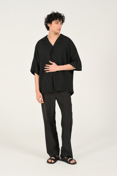BAGGY FIT KIMONO SLEEVE RESORT COLLAR SHIRT