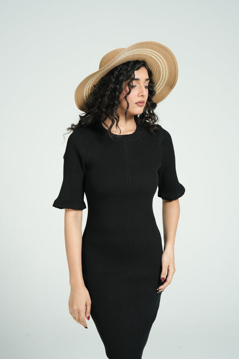 KNIT LACE DETAIL DRESS