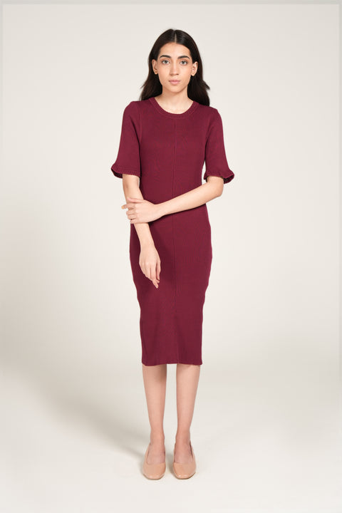 KNIT LACE DETAIL DRESS