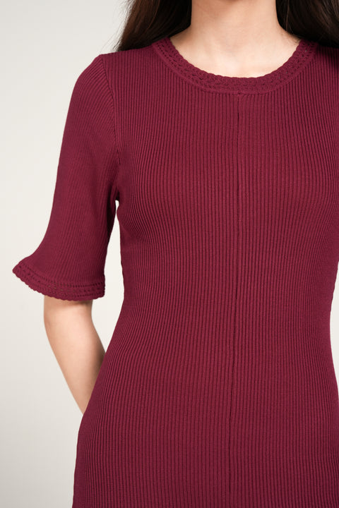 KNIT LACE DETAIL DRESS