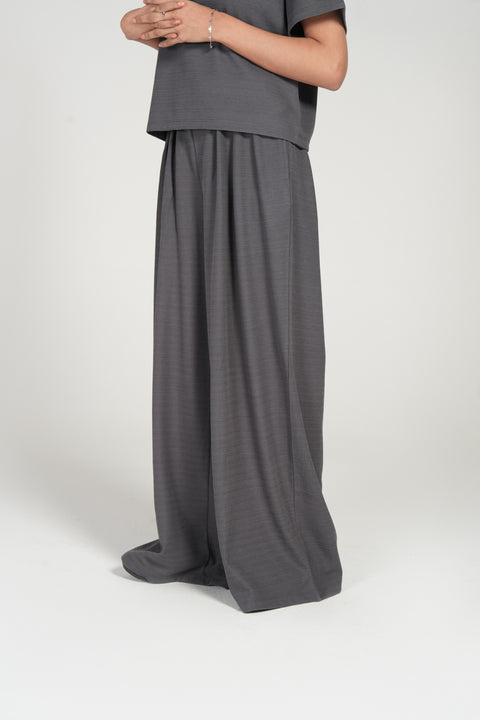TEXTURED WIDE LEG TROUSERS