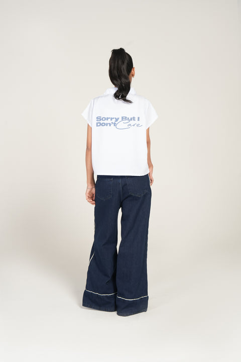 PRINTED BUTTON DOWN TOP