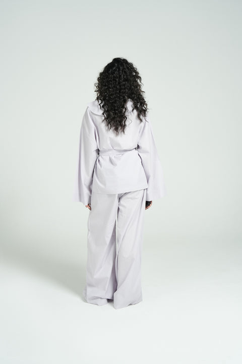 PINSTRIPED OVERSIZED TOP