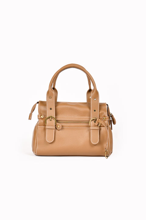 TEXTURED BUCKLE HAND BAG