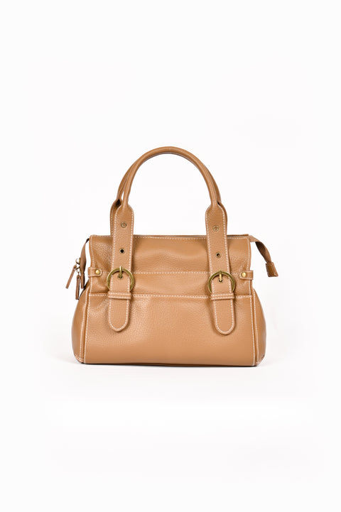 TEXTURED BUCKLE HAND BAG