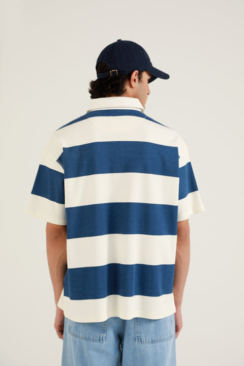 BAGGY FIT STRIPER POLO