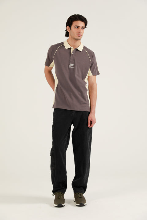 RAGLAN SLEEVE CONTRAST COLLAR POLO