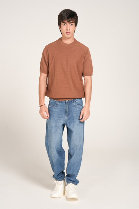 TEXTURED KNITTED TEE