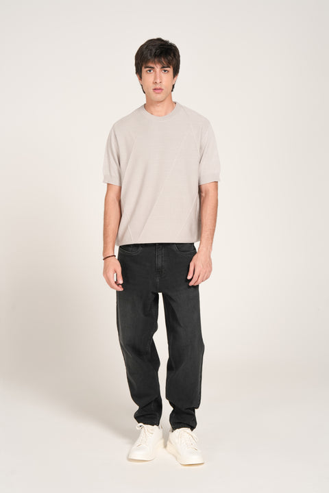 TEXTURED KNITTED TEE