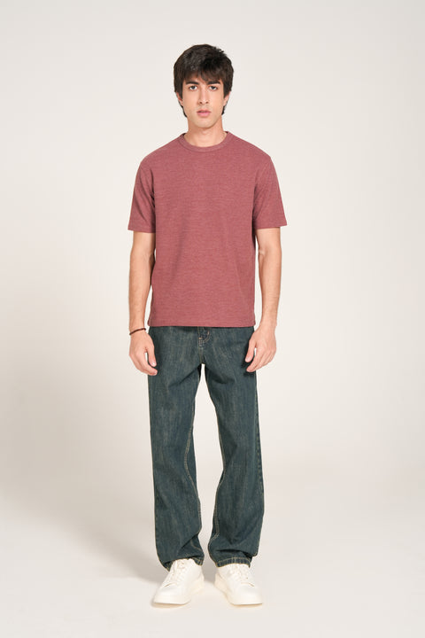 TEXTURED MELANGE TEE