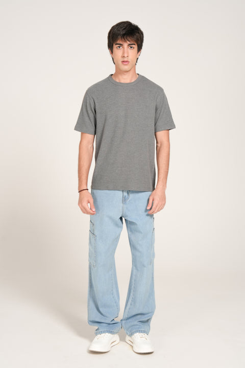 TEXTURED MELANGE TEE