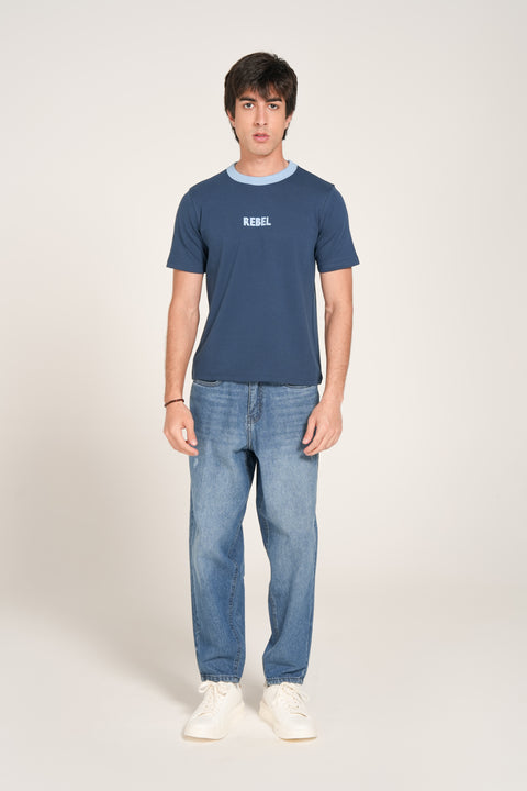 SLIM CROPPED CONTRAST RIB TEE