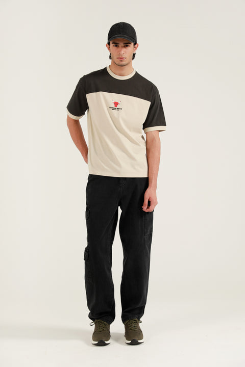 RELAXED FIT CONTRAST PANEL TEE