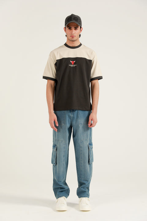 RELAXED FIT CONTRAST PANEL TEE
