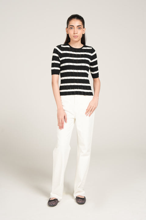 STRIPED KNIT TOP
