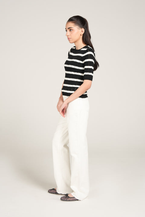 STRIPED KNIT TOP