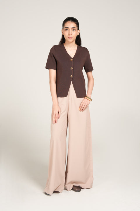 KNITTED BUTTON DOWN TOP