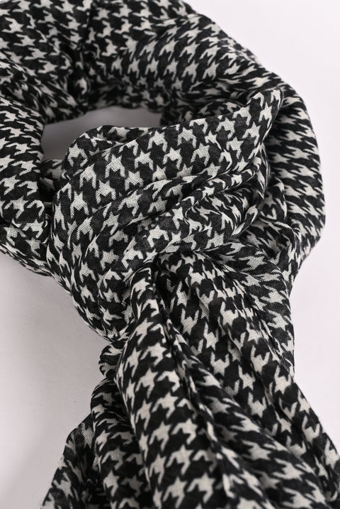 HOUNDSTOOTH PRINTED SCARF