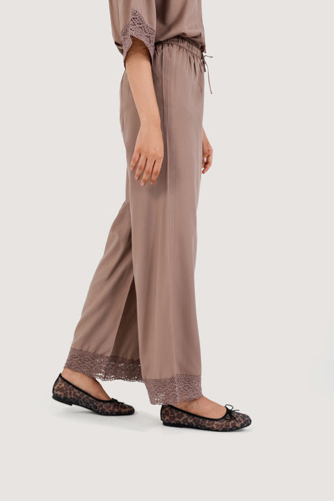 WIDE LEG TROUSER WITH LACE DETAIL