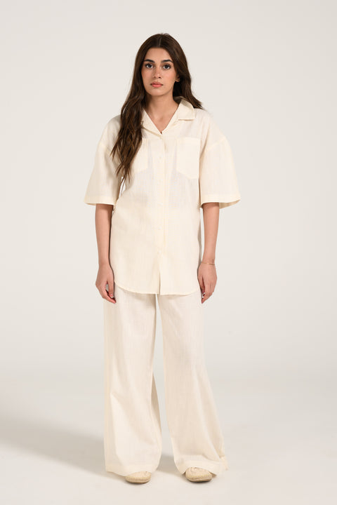 LINEN BLEND OVERSIZED TOP