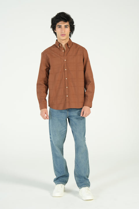 RELAXED FIT DOBBY SHIRT